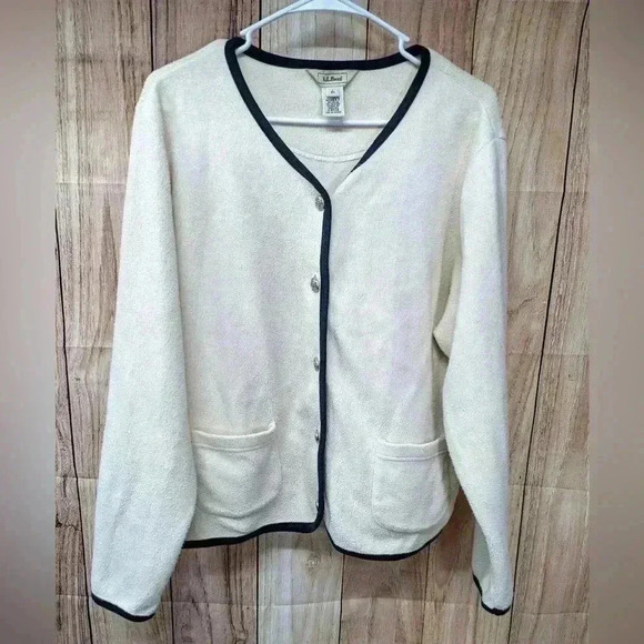 Vintage L.L.‎ Bean Fleece Cardigan size L - Picture 1 of 7